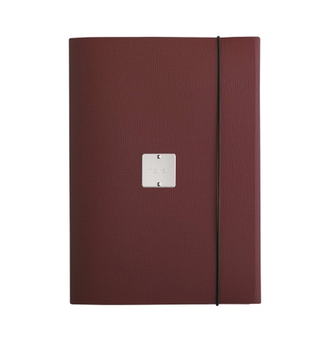 PORTFOLIO A4 cartelletta etichetta METAL STANDARD "notes" CHEF BORDEAUX