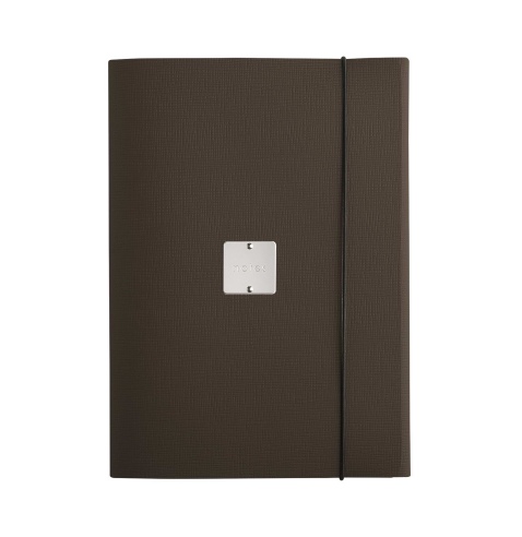 PORTFOLIO A4 cartelletta etichetta METAL STANDARD "notes" CHEF MARRONE