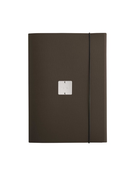 PORTFOLIO A4 cartelletta etichetta METAL STANDARD "notes" CHEF MARRONE
