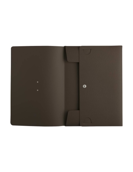 PORTFOLIO A4 cartelletta etichetta METAL STANDARD "notes" CHEF MARRONE