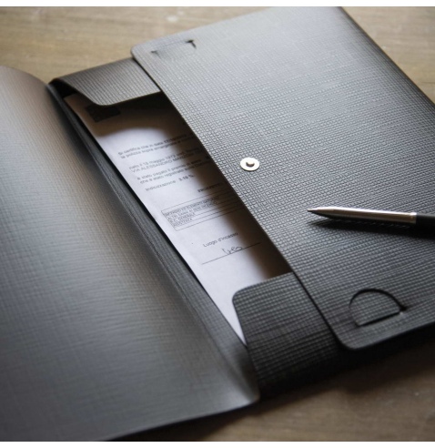 PORTFOLIO A4 cartelletta etichetta METAL STANDARD "notes" CHEF MARRONE