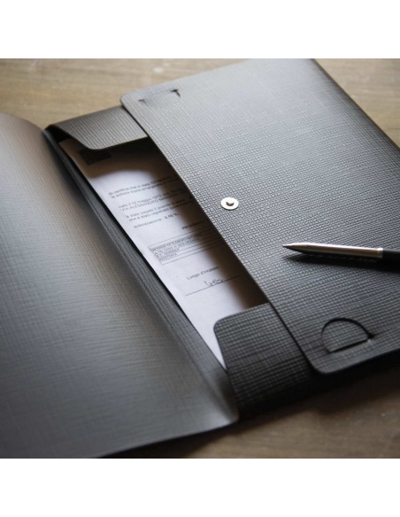 PORTFOLIO A4 cartelletta etichetta METAL STANDARD "notes" CHEF MARRONE