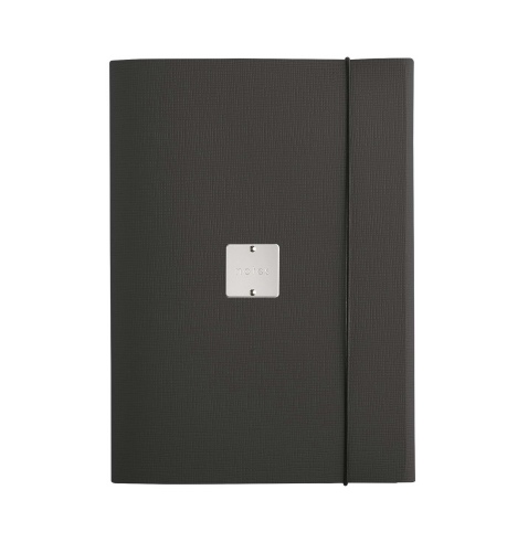 PORTFOLIO A4 cartelletta etichetta METAL STANDARD "notes" CHEF NERO