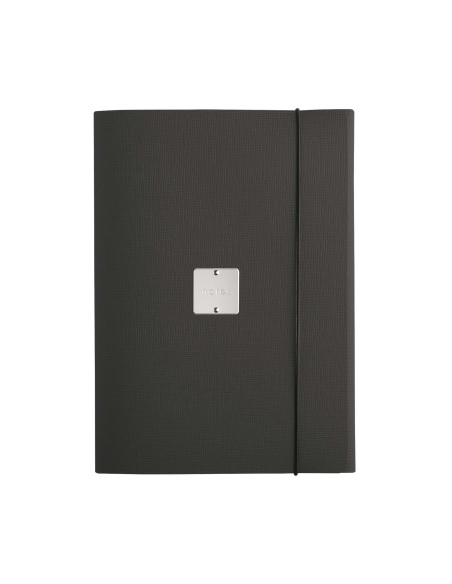 PORTFOLIO A4 cartelletta etichetta METAL STANDARD "notes" CHEF NERO
