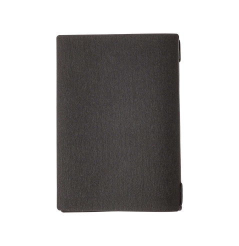 Porta Menu A5 (16,5x23,1 cm) etichetta PATCH "personalizzata" (minimo 18 pezzi) 2 buste (4 facciate) elastico nero ECOMENU NERO 