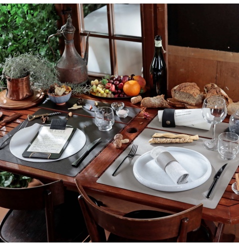 TOVAGLIETTE TAPPETINI D'ARREDO 48x15 cm pezzo singolo CHEF MARRONE