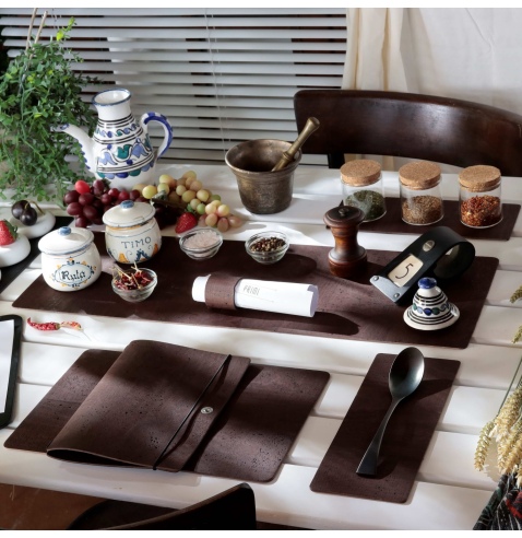 TOVAGLIETTE TAPPETINI D'ARREDO 62x22 cm pezzo singolo SUGHERO MARRONE sp. 2.5