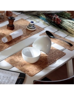 PLACEMATS 32x21 cm single piece CORK NATURAL th. 1.4 2