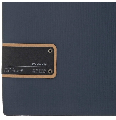 Porta Menu A4 (23,2x31,8 cm) etichetta PATCH "personalizzata" (minimo 18 pezzi) 2 buste (4 facciate) elastico nero CHEF BLU
