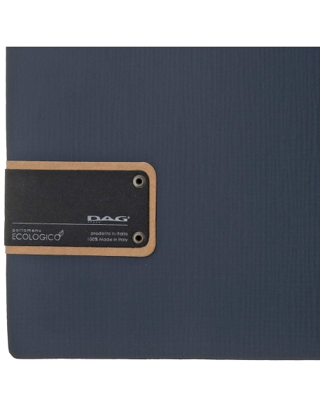 Porta Menu A4 (23,2x31,8 cm) etichetta PATCH "menu" 2 buste (4 facciate) elastico nero CHEF BLU