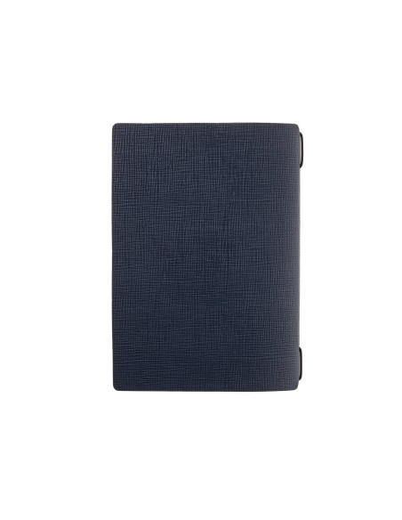 Porta Menu A5 (16,5x23,1 cm) etichetta PATCH "menu" 2 buste (4 facciate) elastico nero CHEF BLU