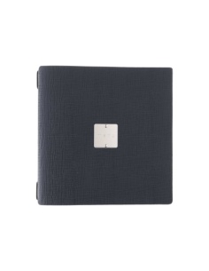 Porta Menu QUADRATO (23x23,1 cm) etichetta METAL "menu" solo elastico nero CHEF BLU