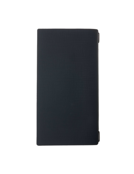 Porta Menu A4 SLIM (17,4x31,8 cm) etichetta PATCH "menu" solo elastico nero CHEF BLU