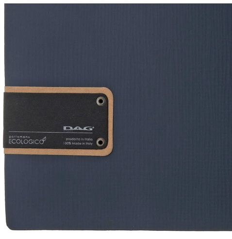 Porta Menu A4 (23,2x31,8 cm) etichetta PATCH "menu" solo elastico nero CHEF BLU
