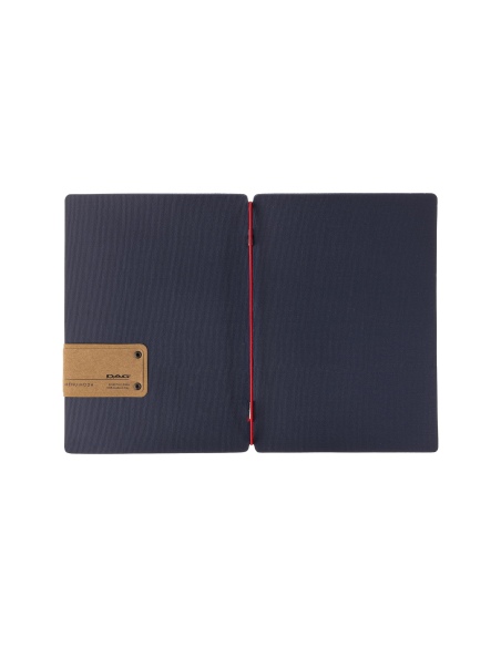 Porta Menu A5 (16,5x23,1 cm) etichetta PATCH "menu" solo elastico rosso JUTA BLU