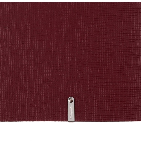Porta Menu A5 (16,5x23,1 cm) etichetta METAL "menu" 2 buste (4 facciate) elastico nero CHEF BORDEAUX