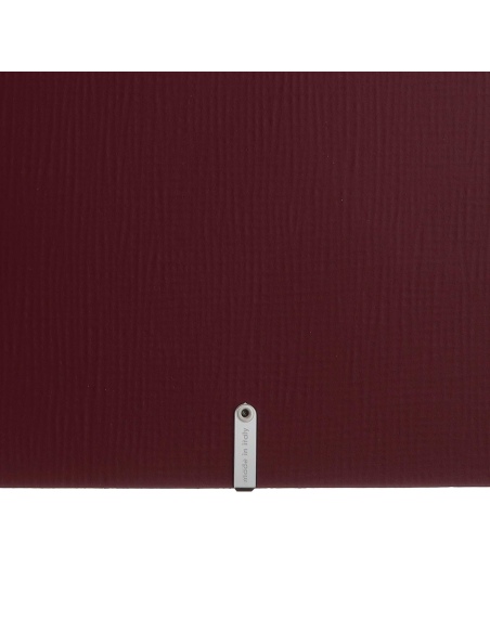 Porta Menu A4 SLIM (17,4x31,8 cm) etichetta METAL "personalizzata" (minimo 18 pezzi) 2 buste (4 facciate) elastico nero CHEF BOR
