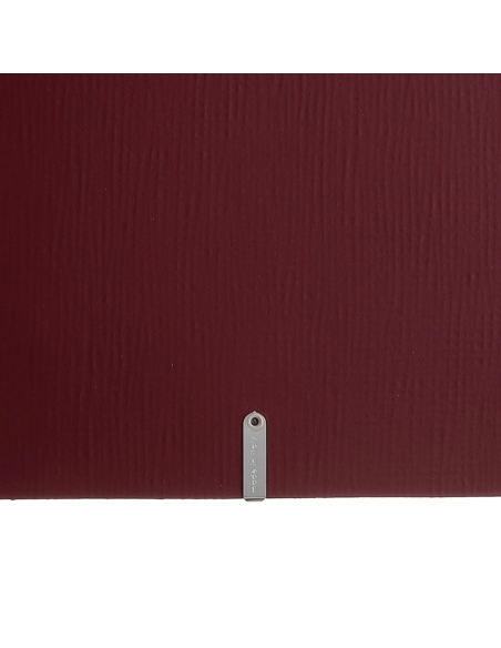 Porta Menu A4 (23,2x31,8 cm) etichetta METAL "personalizzata" (minimo 18 pezzi) 2 buste (4 facciate) elastico nero CHEF BORDEAUX