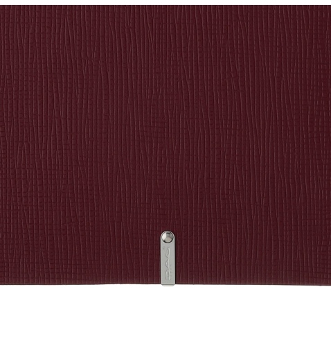 Porta Menu A4 (23,2x31,8 cm) etichetta METAL "personalizzata" (minimo 18 pezzi) 2 buste (4 facciate) elastico nero CHEF BORDEAUX