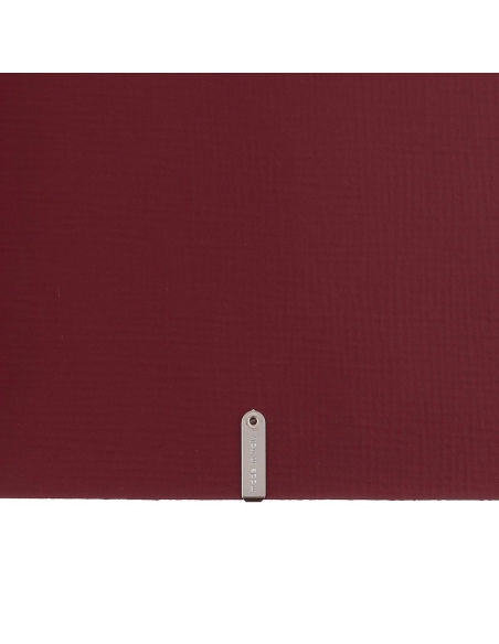 Porta Menu A5 (16,5x23,1 cm) etichetta METAL "personalizzata" (minimo 18 pezzi) 2 buste (4 facciate) elastico nero CHEF BORDEAUX