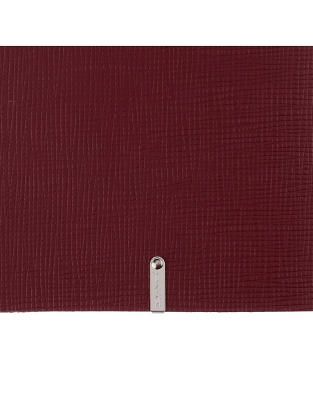 Porta Menu A5 (16,5x23,1 cm) etichetta METAL "personalizzata" (minimo 18 pezzi) 2 buste (4 facciate) elastico nero CHEF BORDEAUX