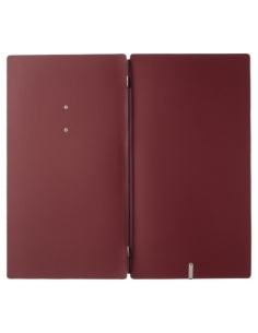 Porta Menu A4 SLIM (17,4x31,8 cm) etichetta METAL "menu" solo elastico nero CHEF BORDEAUX 2