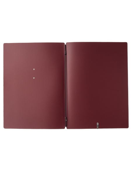 Porta Menu A4 (23,2x31,8 cm) etichetta METAL "menu" solo elastico nero CHEF BORDEAUX