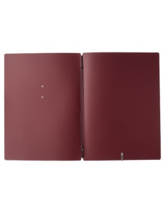 Porta Menu A4 (23,2x31,8 cm) etichetta METAL "personalizzata" (minimo 18 pezzi) solo elastico nero CHEF BORDEAUX 2