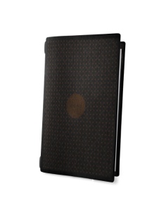 Porta Menu CUSTOM A4 SLIM (17,4x31,8 cm) "SUITE menu" elastico nero 2 buste (4 facciate) ECO NERO sp. 0.6