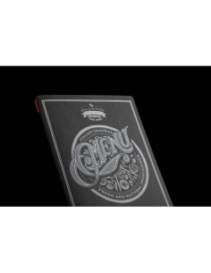 Porta Menu CUSTOM A4 (23,2x31,8 cm) "TATTOO BLACK menu" 2 buste (4 facciate) elastico rosso ECO NERO sp. 0.6 2