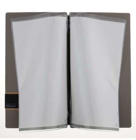 Porta Menu A4 SLIM (17,4x31,8 cm) etichetta PATCH "personalizzata" (minimo 18 pezzi) 2 buste (4 facciate) elastico nero CHEF TOR