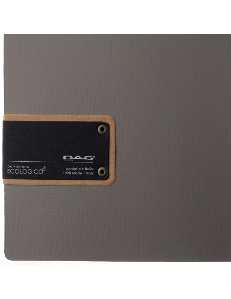 Porta Menu A4 SLIM (17,4x31,8 cm) etichetta PATCH "personalizzata" (minimo 18 pezzi) 2 buste (4 facciate) elastico nero CHEF TOR