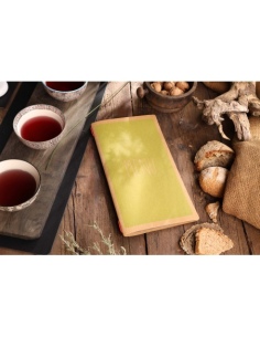 Porta Menu CUSTOM A4 SLIM (17,4x31,8 cm) "ECO DESIGN menu" 2 buste (4 facciate) elastico rosso ECO NATURALE sp. 0.6 2