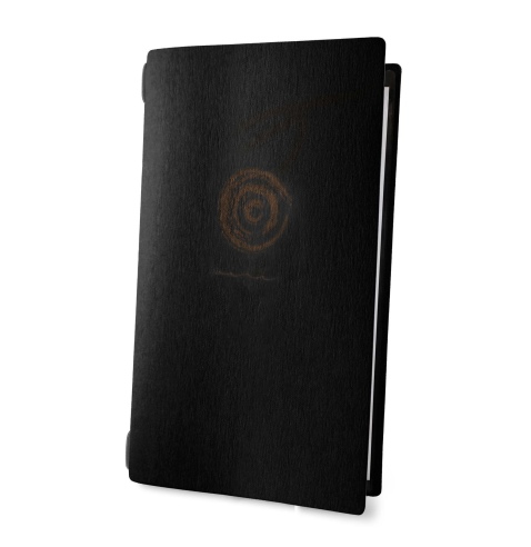 Porta Menu CUSTOM A4 SLIM (17,4x31,8 cm) "ETNO vini" elastico nero 2 buste (4 facciate) ECO NERO sp. 0.6