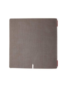 Porta Menu QUADRATO (23x23,1 cm) etichetta METAL "menu" 2 buste (4 facciate) elastico rosso JUTA GRIGIO 2