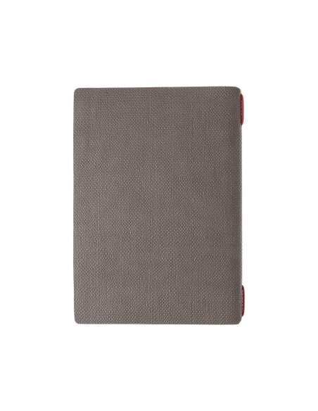 Porta Menu A5 (16,5x23,1 cm) etichetta PATCH "menu" 2 buste (4 facciate) elastico rosso JUTA GRIGIO