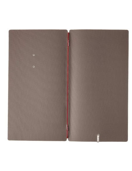 Porta Menu A4 SLIM (17,4x31,8 cm) etichetta METAL "menu" solo elastico rosso JUTA GRIGIO