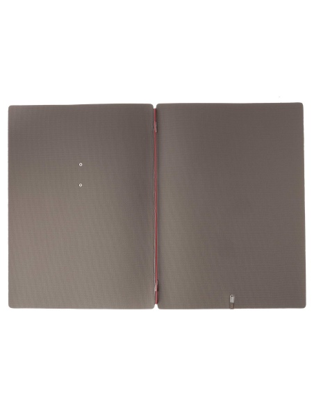 Porta Menu A4 (23,2x31,8 cm) etichetta METAL "menu" solo elastico rosso JUTA GRIGIO