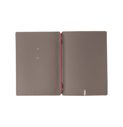 Porta Menu A5 (16,5x23,1 cm) etichetta METAL "menu" solo elastico rosso JUTA GRIGIO