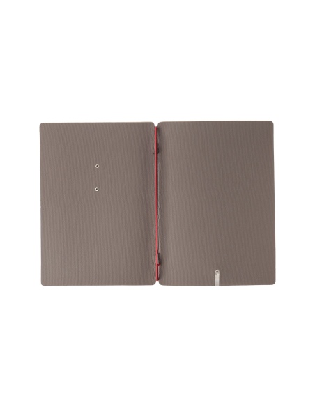 Porta Menu A5 (16,5x23,1 cm) etichetta METAL "menu" solo elastico rosso JUTA GRIGIO