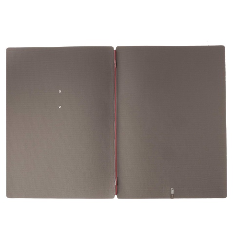 Porta Menu A4 (23,2x31,8 cm) etichetta METAL "personalizzata" (minimo 18 pezzi) solo elastico rosso JUTA GRIGIO