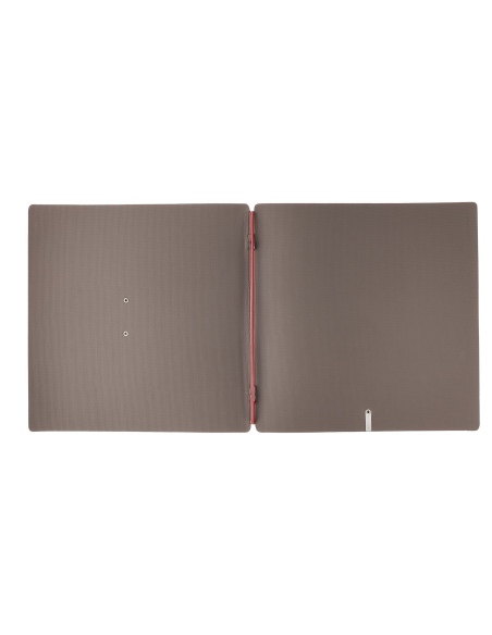 Porta Menu QUADRATO (23x23,1 cm) etichetta METAL "personalizzata" (minimo 18 pezzi) solo elastico rosso JUTA GRIGIO