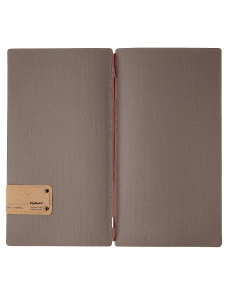 Porta Menu A4 SLIM (17,4x31,8 cm) etichetta PATCH "personalizzata" (minimo 18 pezzi) solo elastico rosso JUTA GRIGIO