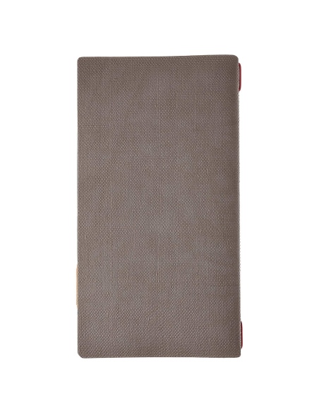 Porta Menu A4 SLIM (17,4x31,8 cm) etichetta PATCH "menu" solo elastico rosso JUTA GRIGIO