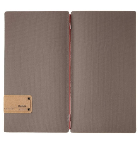 Porta Menu A4 SLIM (17,4x31,8 cm) etichetta PATCH "menu" solo elastico rosso JUTA GRIGIO