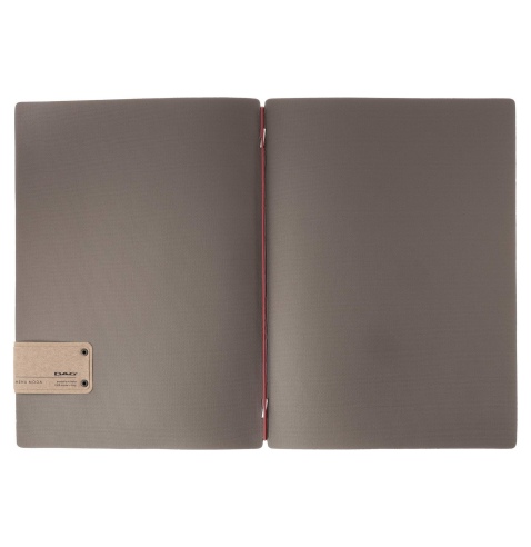 Porta Menu A4 (23,2x31,8 cm) etichetta PATCH "menu" solo elastico rosso JUTA GRIGIO