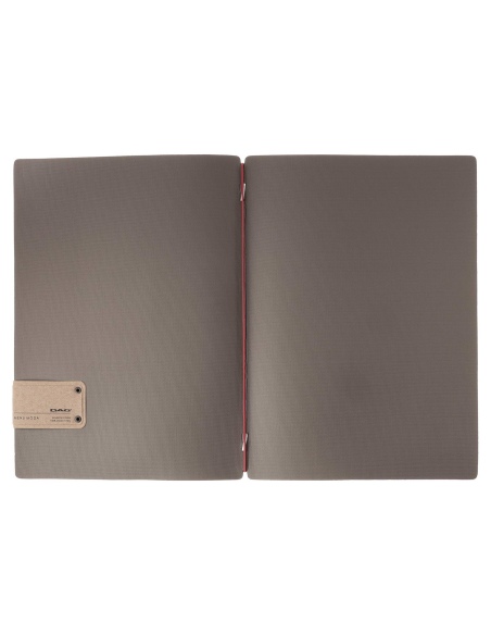 Porta Menu A4 (23,2x31,8 cm) etichetta PATCH "menu" solo elastico rosso JUTA GRIGIO