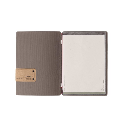 Porta Menu A5 (16,5x23,1 cm) etichetta PATCH "menu" solo elastico rosso JUTA GRIGIO
