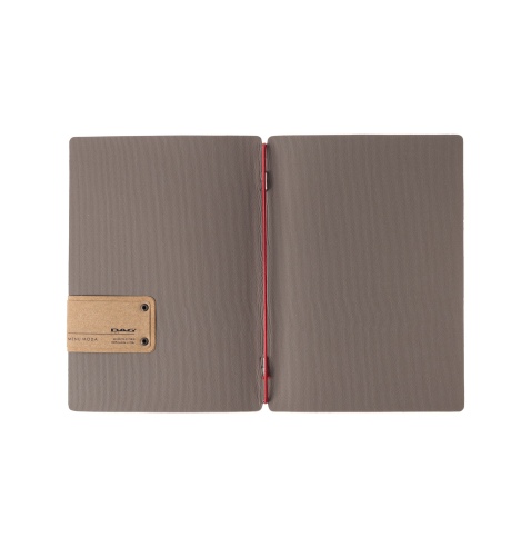 Porta Menu A5 (16,5x23,1 cm) etichetta PATCH "menu" solo elastico rosso JUTA GRIGIO