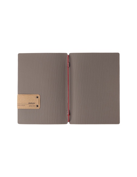 Porta Menu A5 (16,5x23,1 cm) etichetta PATCH "menu" solo elastico rosso JUTA GRIGIO